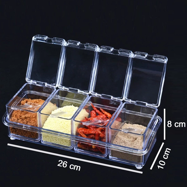 2444 CRYSTAL SEASONING ACRYLIC BOX PEPPER SALT SPICE RACK