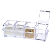 2444 CRYSTAL SEASONING ACRYLIC BOX PEPPER SALT SPICE RACK