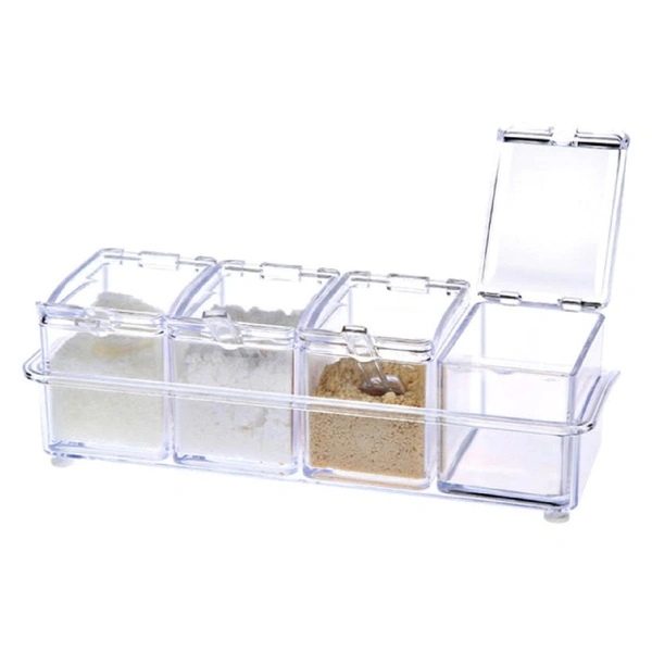 2444 CRYSTAL SEASONING ACRYLIC BOX PEPPER SALT SPICE RACK
