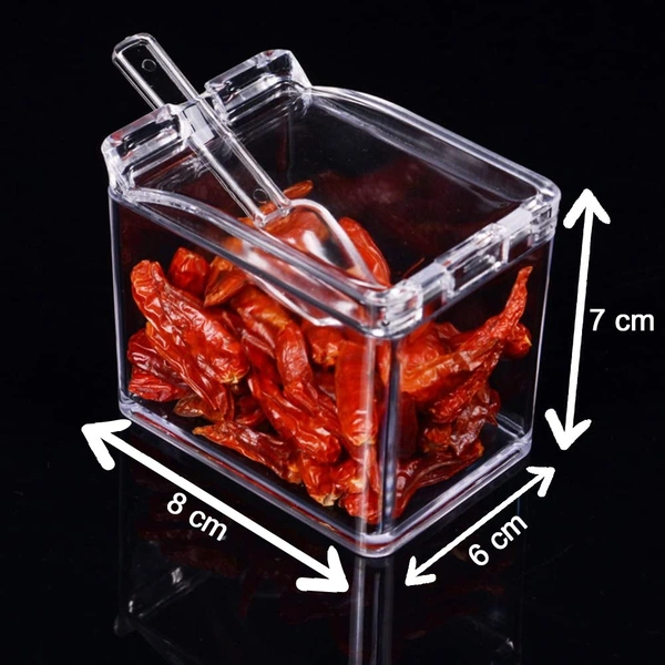 2444 CRYSTAL SEASONING ACRYLIC BOX PEPPER SALT SPICE RACK