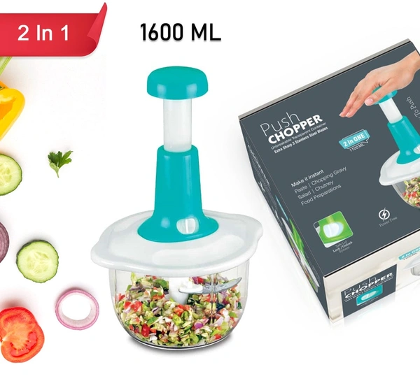 2464 HAND PRESS FRUITS AND VEGETABLE 2 IN 1 PUSH CHOPPER
