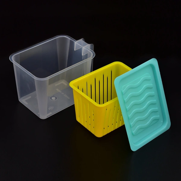 2836 FRIDGE STORAGE CONTAINERS WITH HANDLE PLASTIC STORAGE CONTAINER FOR KITCHEN(4 PCS SET)