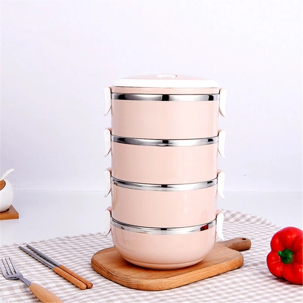 2871 MULTI LAYER STAINLESS STEEL HOT LUNCH BOX (4 LAYER)
