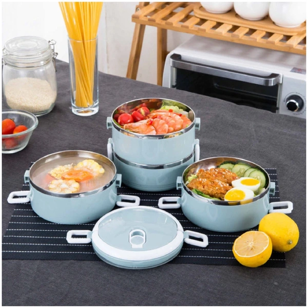 2871 MULTI LAYER STAINLESS STEEL HOT LUNCH BOX (4 LAYER)