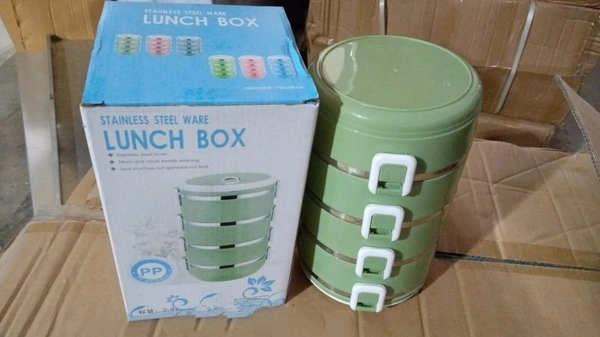 2871 MULTI LAYER STAINLESS STEEL HOT LUNCH BOX (4 LAYER)