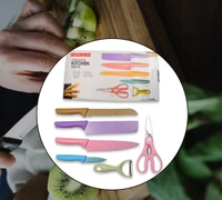 2948 CORRUGATED 6PC KITCHEN KNIFE SET PROFESSIONAL BOX KNIFE SET 6 PIECE FORGED KITCHEN KNIVES WITH BOX.