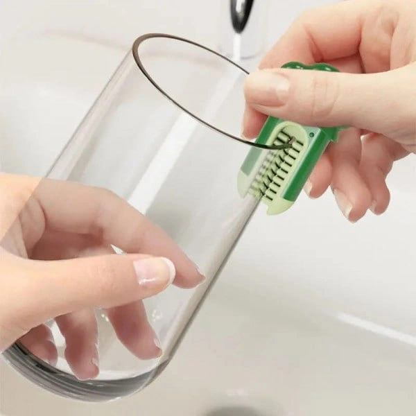 3-In-1 Multifunctional Long Handle Cup Brush Sponge Radish Cleaning Brush Kitchen Cup Milk Bottle Groove Cleaning Tool
