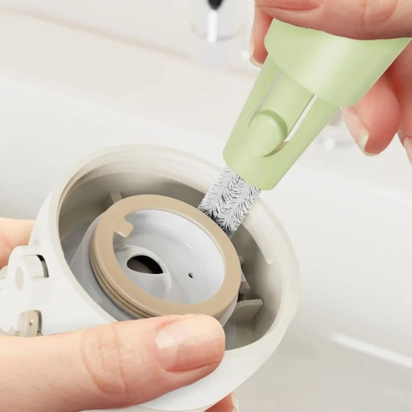 3-In-1 Multifunctional Long Handle Cup Brush Sponge Radish Cleaning Brush Kitchen Cup Milk Bottle Groove Cleaning Tool