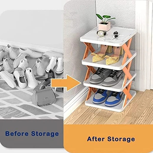 4 LAYER SHOES STAND, SHOE TOWER RACK SUIT FOR SMALL SPACES