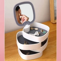4023b  4 LAYERS JEWELLERY BOX, JEWELRY AND EARRING ORGANIZER BOX WITH MIRROR