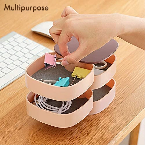 4023b  4 LAYERS JEWELLERY BOX, JEWELRY AND EARRING ORGANIZER BOX WITH MIRROR