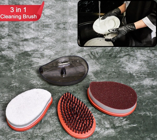 4030 PLASTIC WET AND DRY BRUSH FOR HOME (MULTICOLOR, 3 UNITS)