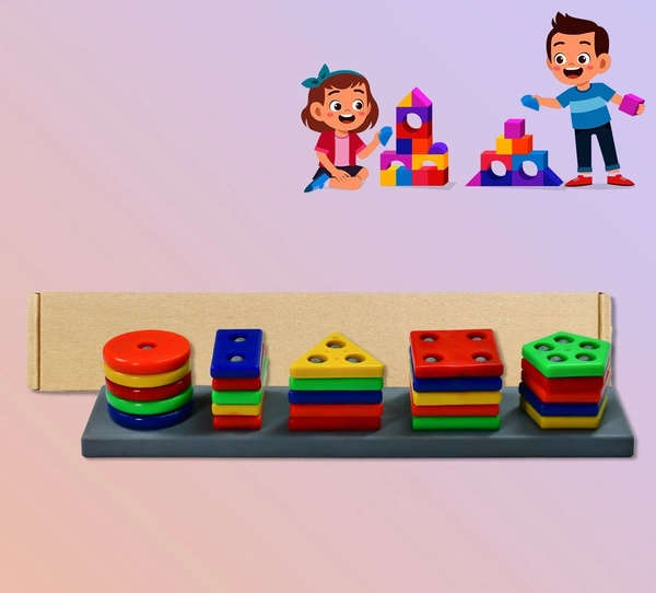 4434 GEOMETRIC BRICK WITH BOX- 5 ANGLE MATCHING COLUMN BLOCKS FOR KIDS