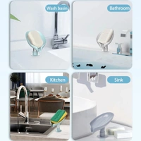 4831 SELF DRAINING SOAP HOLDER FOR BATHROOM LEAF SHAPE SOAP DISH KITCHEN SOAP TRAY