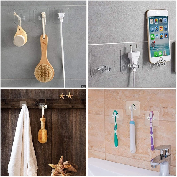 4861 TRANSPARENT MULTI-FUNCTION WALL STORAGE HOOKS