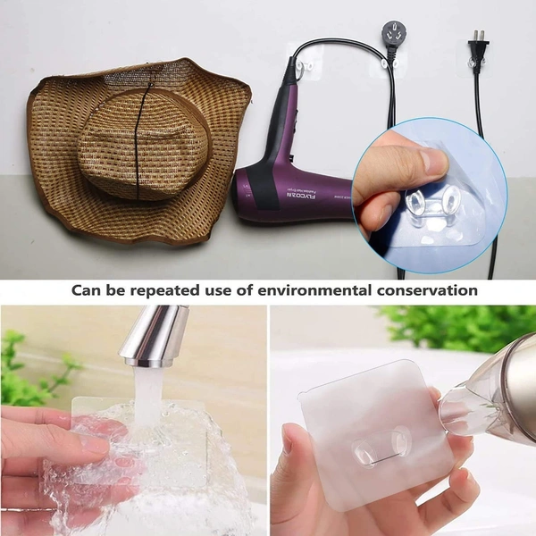 4861 TRANSPARENT MULTI-FUNCTION WALL STORAGE HOOKS