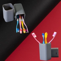 4994 GREY SQUARE SHAPE CAPSULE TRAVEL TOOTHBRUSH TOOTHPASTE CASE HOLDER