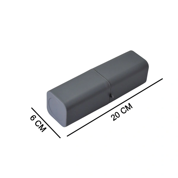 4994 GREY SQUARE SHAPE CAPSULE TRAVEL TOOTHBRUSH TOOTHPASTE CASE HOLDER