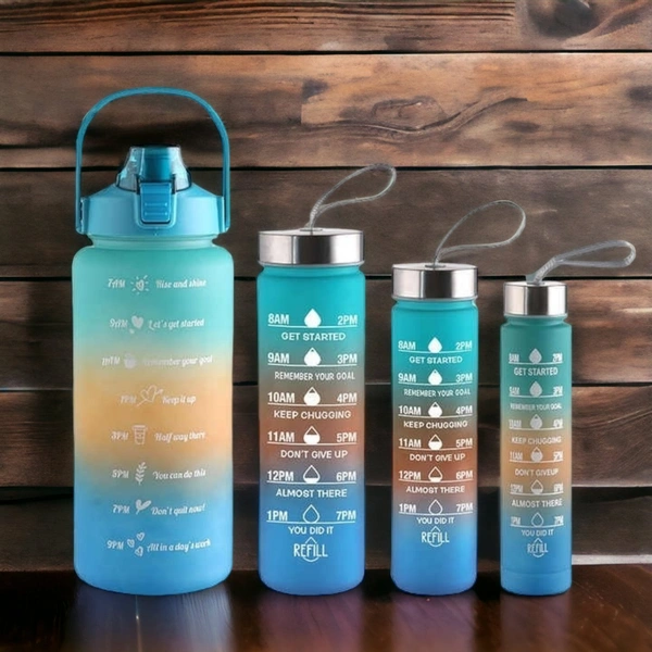 4in1 MOTIVATIONAL BOTTLE SET , multi colours, random design