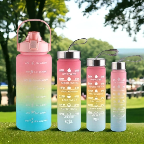 4in1 MOTIVATIONAL BOTTLE SET , multi colours, random design