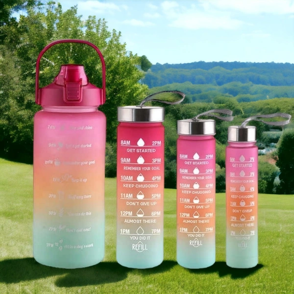 4in1 MOTIVATIONAL BOTTLE SET , multi colours, random design