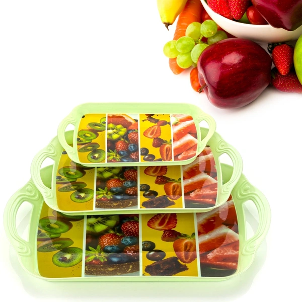 5211a SERVING TRAY SET 3 PCS DIFFERENT SIZE FOR KITCHEN & OFFICE USE