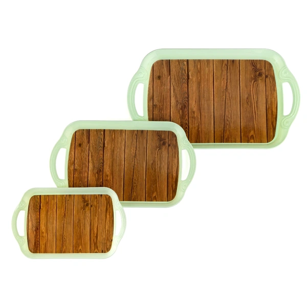 5211a SERVING TRAY SET 3 PCS DIFFERENT SIZE FOR KITCHEN & OFFICE USE