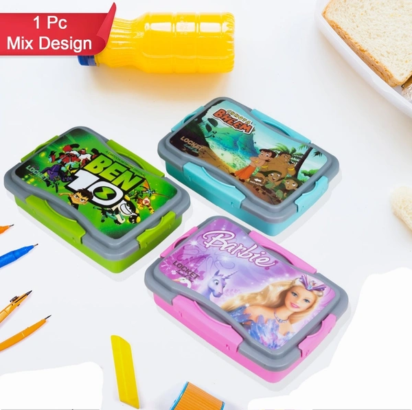5318 LOCKET LUNCH BOX PLASTIC HIGH QUALITY BOX FOR KIDS SCHOOL