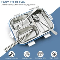 5500 3 COMPARTMENT TRANSPARENT STAINLESS STEEL LUNCH BOX