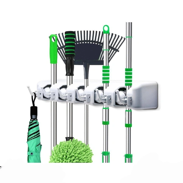 5-LAYER MULTIPURPOSE WALL MOUNTED ORGANIZER MOP AND BROOM HOLDER Premium Quality