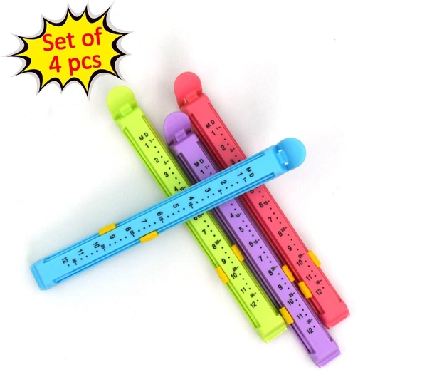 6172 large Plastic Food Pouch Clip, Set of 4 (Multicolor)