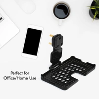 6496B MULTI-PURPOSE WALL HOLDER STAND FOR CHARGING MOBILE JUST FIT IN SOCKET AND HANG ( BLACK )