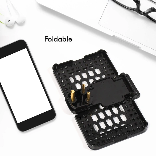 6496B MULTI-PURPOSE WALL HOLDER STAND FOR CHARGING MOBILE JUST FIT IN SOCKET AND HANG ( BLACK )