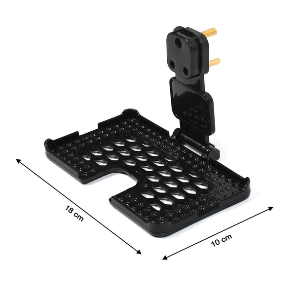 6496B MULTI-PURPOSE WALL HOLDER STAND FOR CHARGING MOBILE JUST FIT IN SOCKET AND HANG ( BLACK )