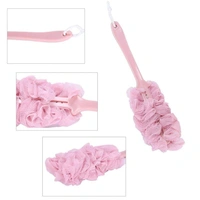 6702 Loofah Back Scrubber for Shower, Long Handle Bath Sponge Shower Brush, Soft Nylon Mesh Back Cleaner Washer, Body Bath Brush
