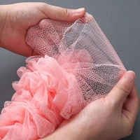 6702 Loofah Back Scrubber for Shower, Long Handle Bath Sponge Shower Brush, Soft Nylon Mesh Back Cleaner Washer, Body Bath Brush