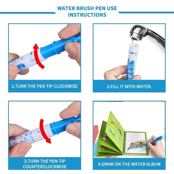 8091 MAGIC WATER QUICK DRY BOOK WATER COLORING BOOK DOODLE WITH MAGIC PEN PAINTING BOARD