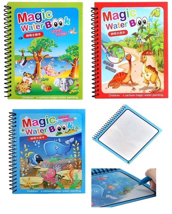 8091 MAGIC WATER QUICK DRY BOOK WATER COLORING BOOK DOODLE WITH MAGIC PEN PAINTING BOARD