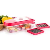8102 GANESH PLASTIC CHOPPER VEGETABLE AND FRUIT CUTTER, RED