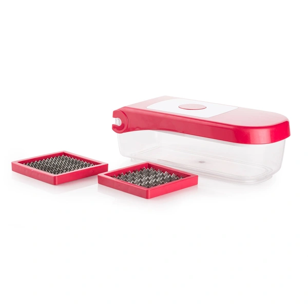 8102 GANESH PLASTIC CHOPPER VEGETABLE AND FRUIT CUTTER, RED