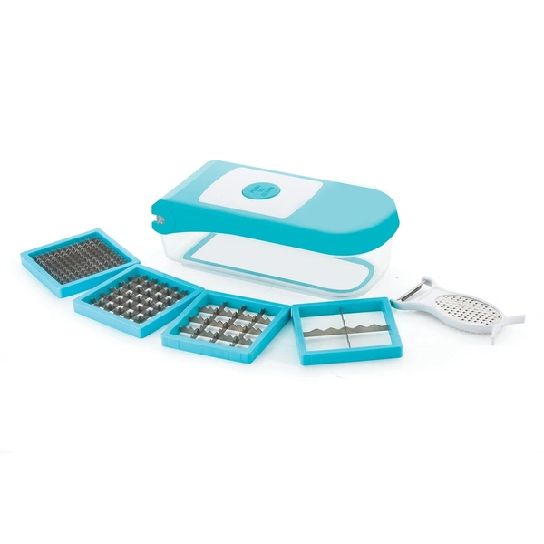 8108 GANESH 7 IN 1 PLASTIC VEGETABLE DICER, BLUE