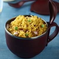 8130 NOODLES & SOUP BOWL WITH SPOON AND FORK HANDLE SPOON HOLDER, STAINLESS STEEL BOWL AND SPOON SET, STAINLESS STEEL STORAGE