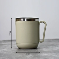 8137 GANESH PREMIUM STAINLESS STEEL COFFEE MUG WITH HEAT RESISTANT MUG LID. APPROX 400ML MUG.