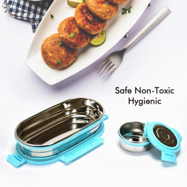 8141 GANESH STAINLESS STEEL LUNCH BOX & SMALL CONTAINER ( SET OF 2 PCS )
