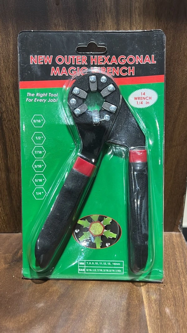 9062 MULTI-FUNCTION HEXAGON UNIVERSAL WRENCH ADJUSTABLE BIONIC PLIER SPANNER REPAIR HAND TOOL