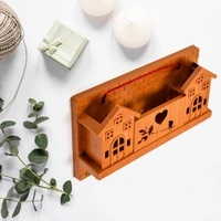 9125 6 HOOKS HOUSE DESIGN WOODEN KEYS STAND FOR ENTRYWAY, KITCHEN, OFFICE
