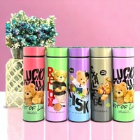 Bear Printed Stainless Steel Temperature Water Bottle