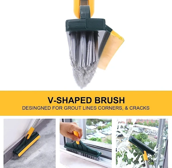Floor Scrub Brush, 3 In 1 Scrubbing Brush With Long Handle