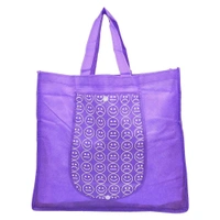 Folding Smiley Bags with Button and Good Material and Stitching
