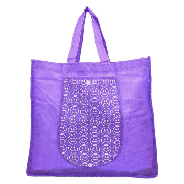 Folding Smiley Bags with Button and Good Material and Stitching
